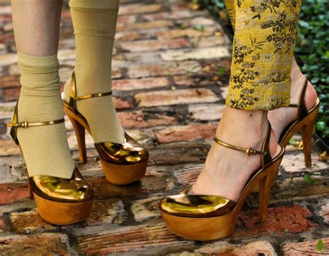 gold gucci platforms|Gucci platform boots.